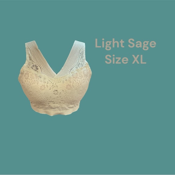 NWT 2 LACE BRALETTES ONE IS LIGHT SAGE & THE OTHER HEATHER GRAY - Picture 2 of 3